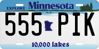 MN license plate 555PIK