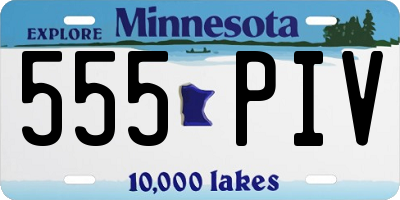 MN license plate 555PIV