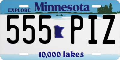 MN license plate 555PIZ