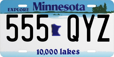 MN license plate 555QYZ