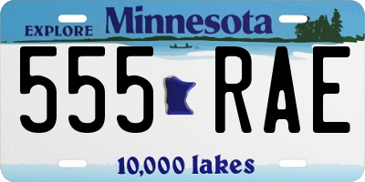 MN license plate 555RAE