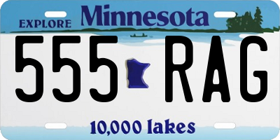 MN license plate 555RAG