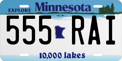 MN license plate 555RAI