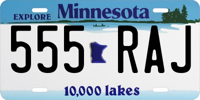 MN license plate 555RAJ