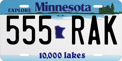 MN license plate 555RAK
