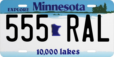MN license plate 555RAL