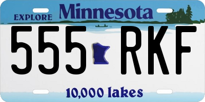 MN license plate 555RKF