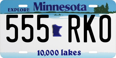 MN license plate 555RKO