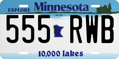 MN license plate 555RWB
