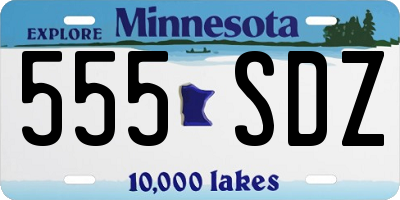 MN license plate 555SDZ