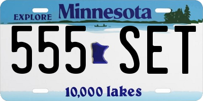 MN license plate 555SET