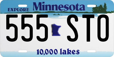 MN license plate 555STO