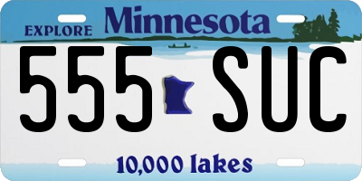 MN license plate 555SUC