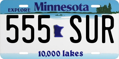 MN license plate 555SUR