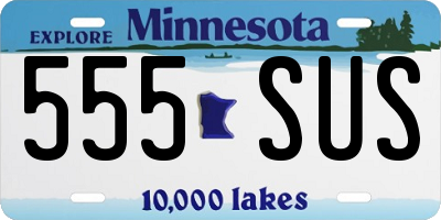 MN license plate 555SUS