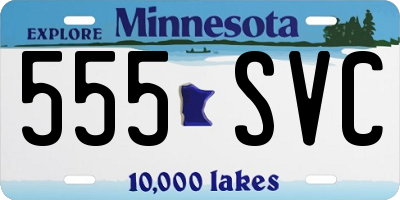 MN license plate 555SVC