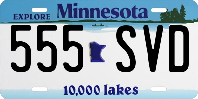 MN license plate 555SVD