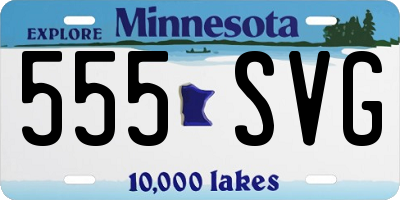 MN license plate 555SVG