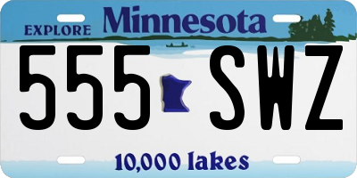 MN license plate 555SWZ