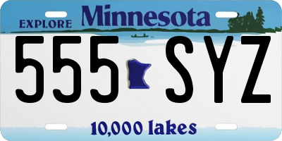 MN license plate 555SYZ