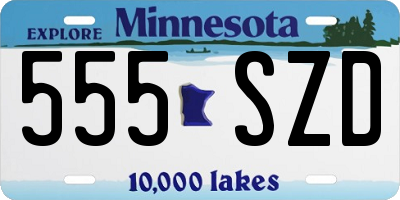 MN license plate 555SZD