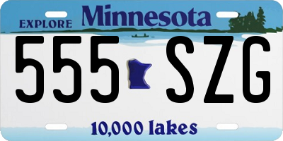 MN license plate 555SZG