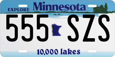 MN license plate 555SZS