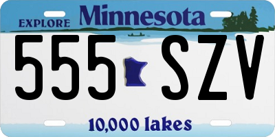 MN license plate 555SZV