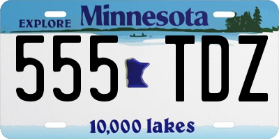 MN license plate 555TDZ