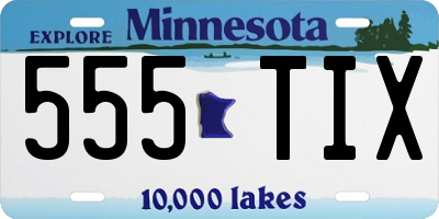 MN license plate 555TIX