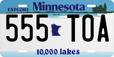 MN license plate 555TOA