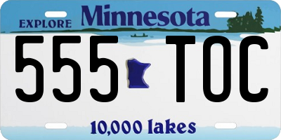 MN license plate 555TOC