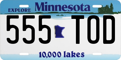 MN license plate 555TOD