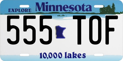 MN license plate 555TOF