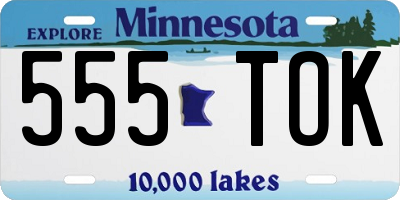 MN license plate 555TOK