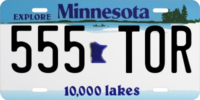 MN license plate 555TOR