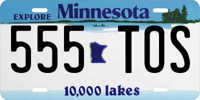 MN license plate 555TOS