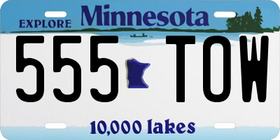 MN license plate 555TOW