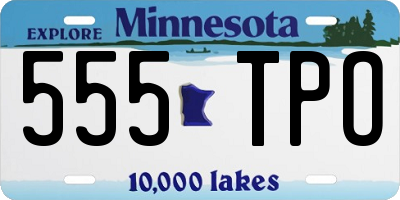 MN license plate 555TPO