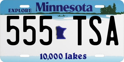 MN license plate 555TSA