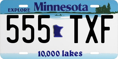 MN license plate 555TXF
