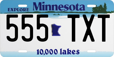 MN license plate 555TXT