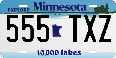 MN license plate 555TXZ