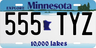 MN license plate 555TYZ