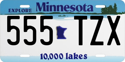 MN license plate 555TZX