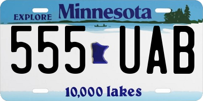 MN license plate 555UAB
