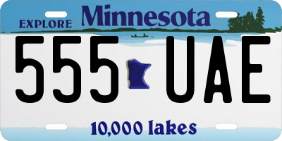MN license plate 555UAE