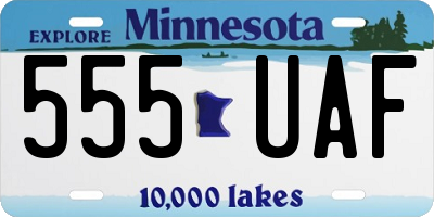 MN license plate 555UAF