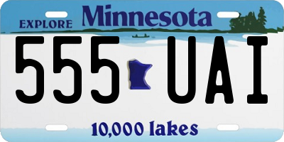 MN license plate 555UAI