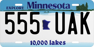 MN license plate 555UAK